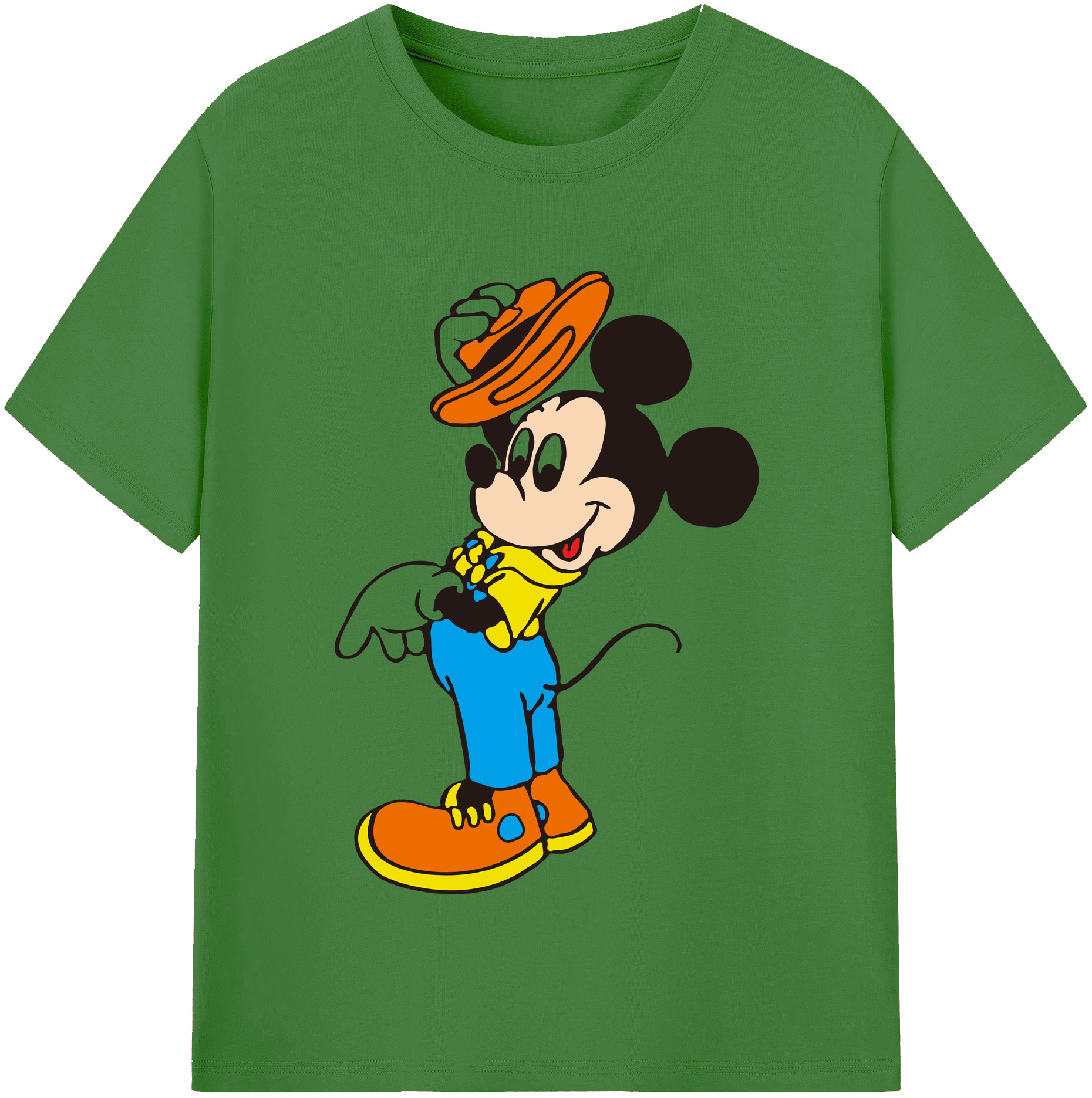 （画像用） ミッキーマウス Mickey Mouse レディースカジュアルプリントTシャツ（綿100％）